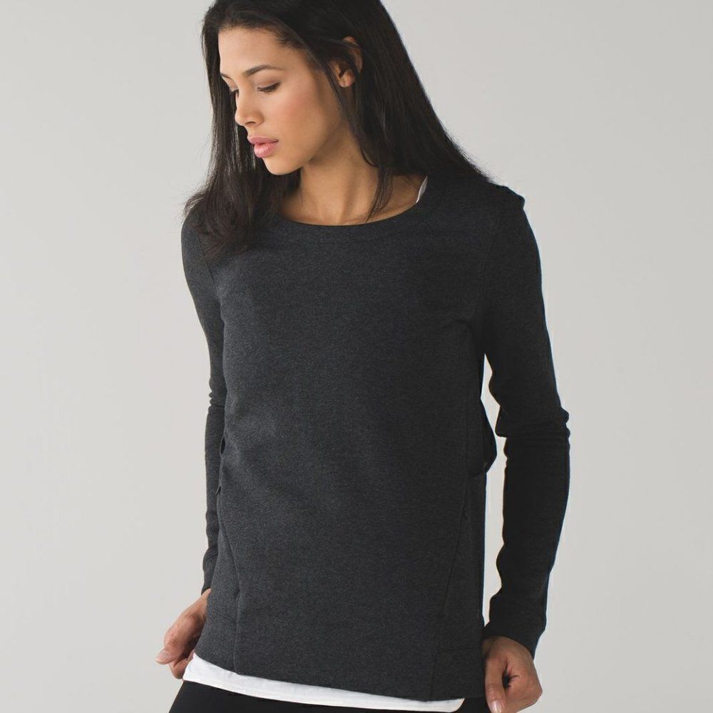 Lululemon Heathered Black Pullover Sweatshirt Top - image 2
